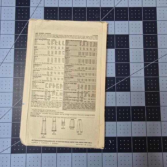 Butterick 3434 Womens Size 16 Misses Lingerie Nightgown & Pajamas 7 Pieces - Picture 2 of 5